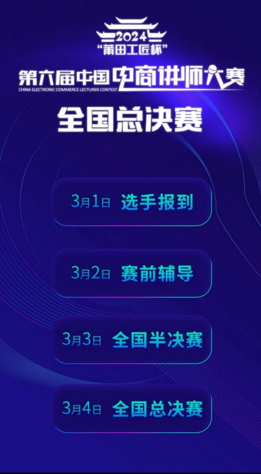 顶峰相见！第六届中国电商讲师大赛全国总决赛即将在莆田精彩启幕