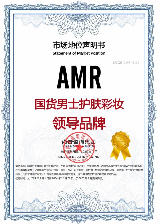 AMR阿姿美尔荣获尚普咨询集团系列市场地位声明 AMR阿姿美尔荣获尚普咨询集团系列市场地位声明