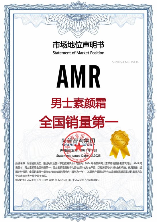 AMR阿姿美尔荣获尚普咨询集团系列市场地位声明 AMR阿姿美尔荣获尚普咨询集团系列市场地位声明