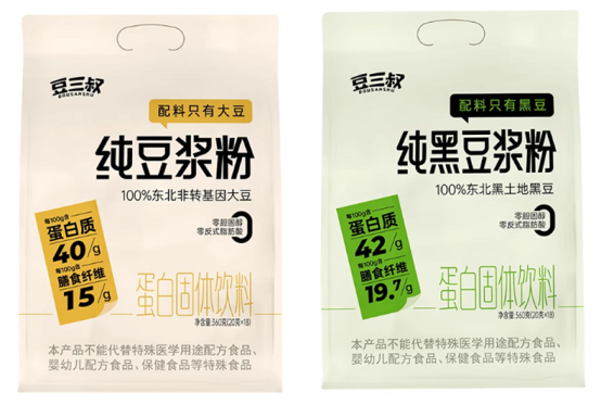市场地位声明：豆三叔 中国低GI超高纤豆浆粉品类开创者