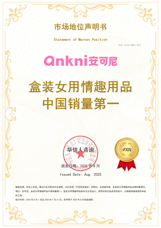 华信人咨询：安可尼荣获华信人咨询系列市场地位声明