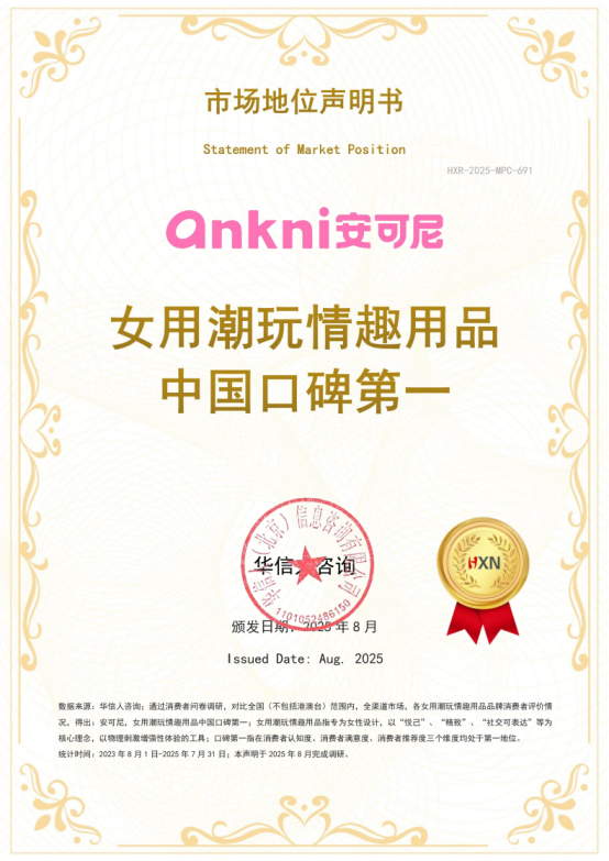 华信人咨询：安可尼荣获华信人咨询系列市场地位声明